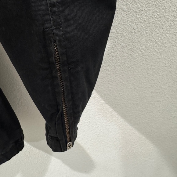 Nili Lotan Cropped Military Carbon Black Cotton Blend Zipper Pants Size 6 - Picture 9 of 16